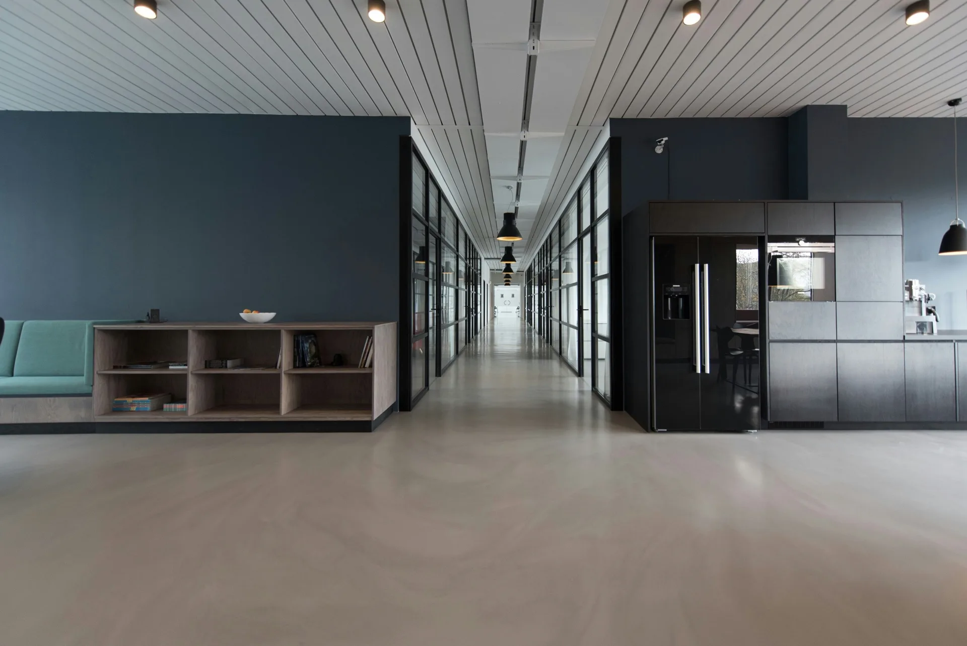 polished concrete floor in a Las Vegas showroom
