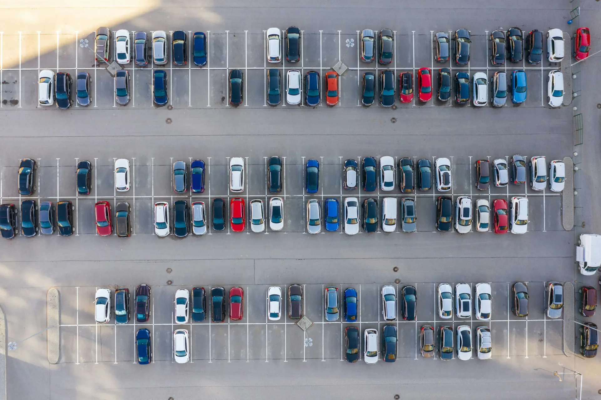 aerial view of a finished concrete parking lot in Las Vegas