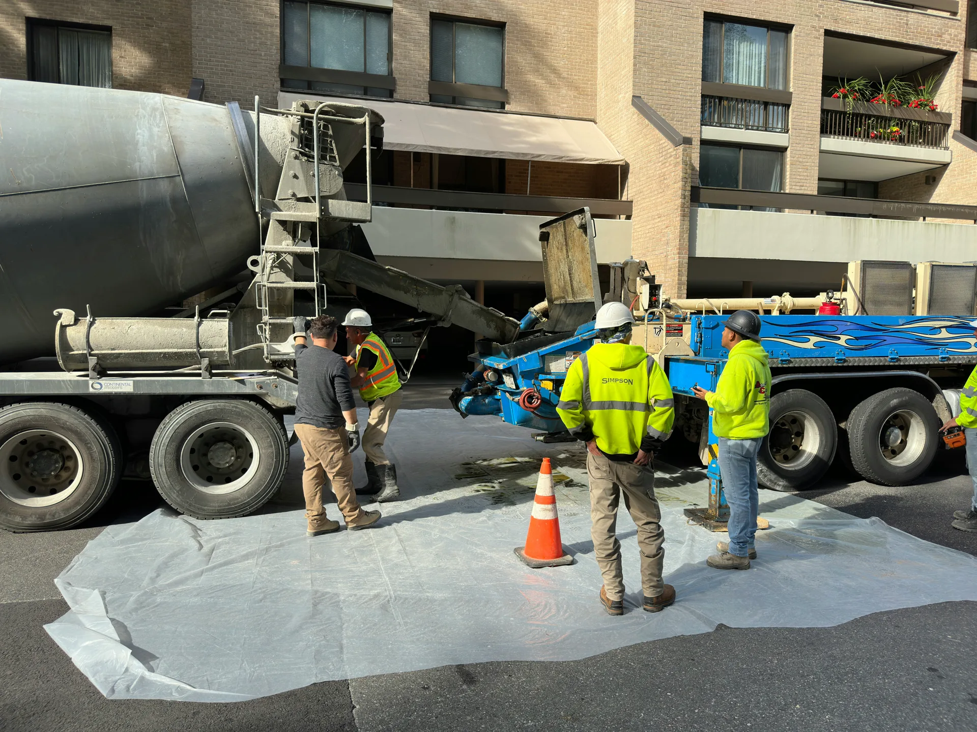 concrete pour for a commercial retaining wall in Las Vegas