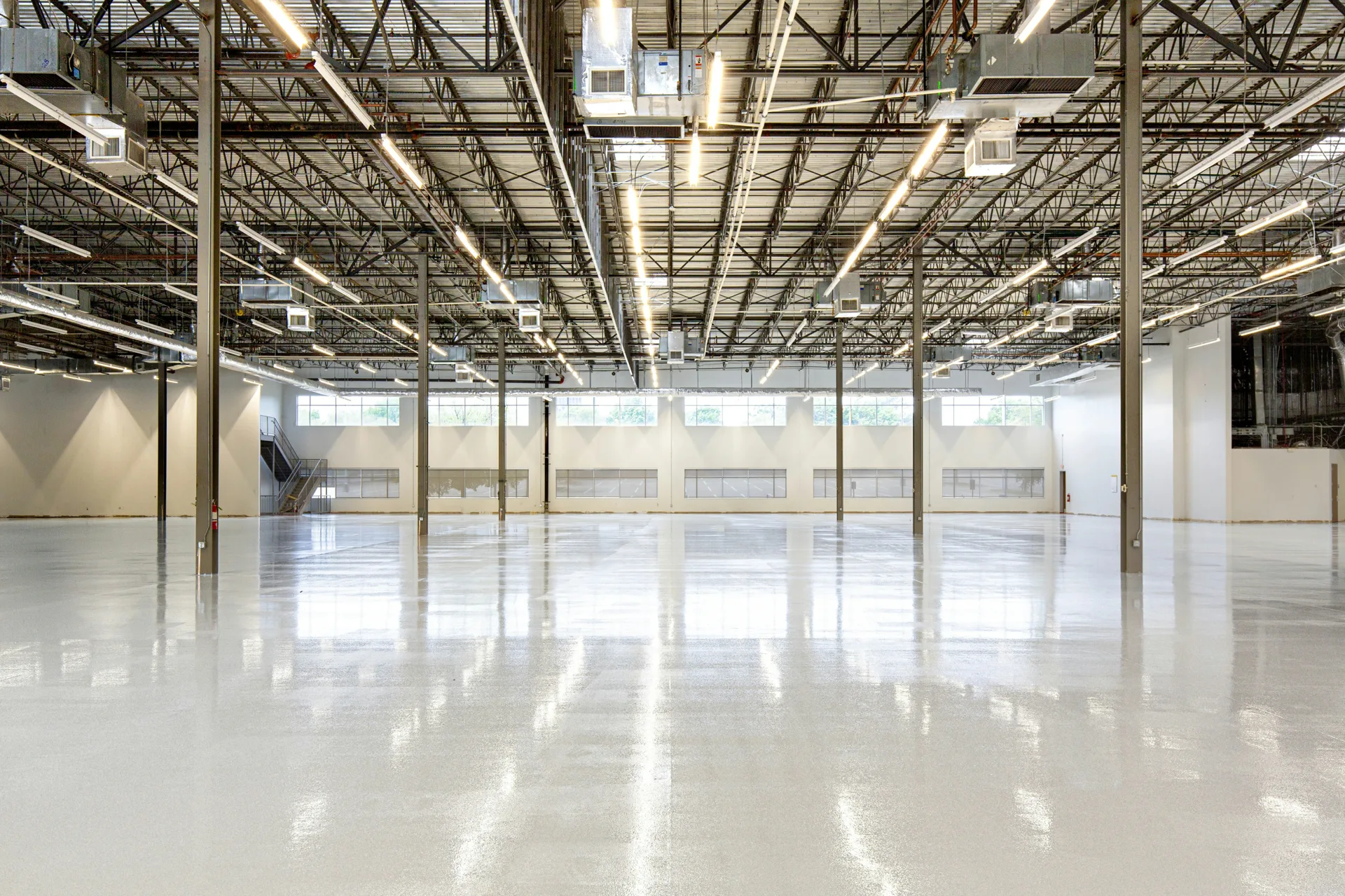 white epoxy coating on a Las Vegas warehouse floor
