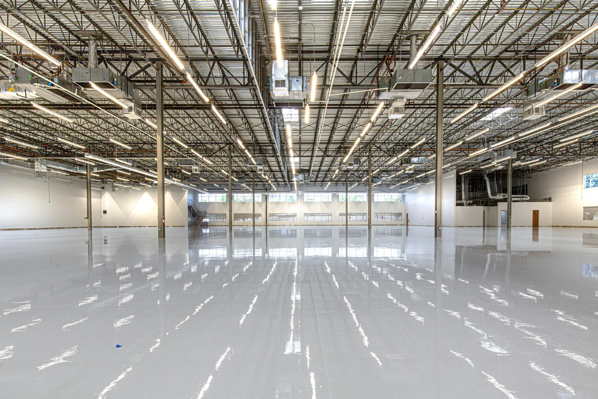 high-gloss epoxy floor in a Las Vegas cold storage facility