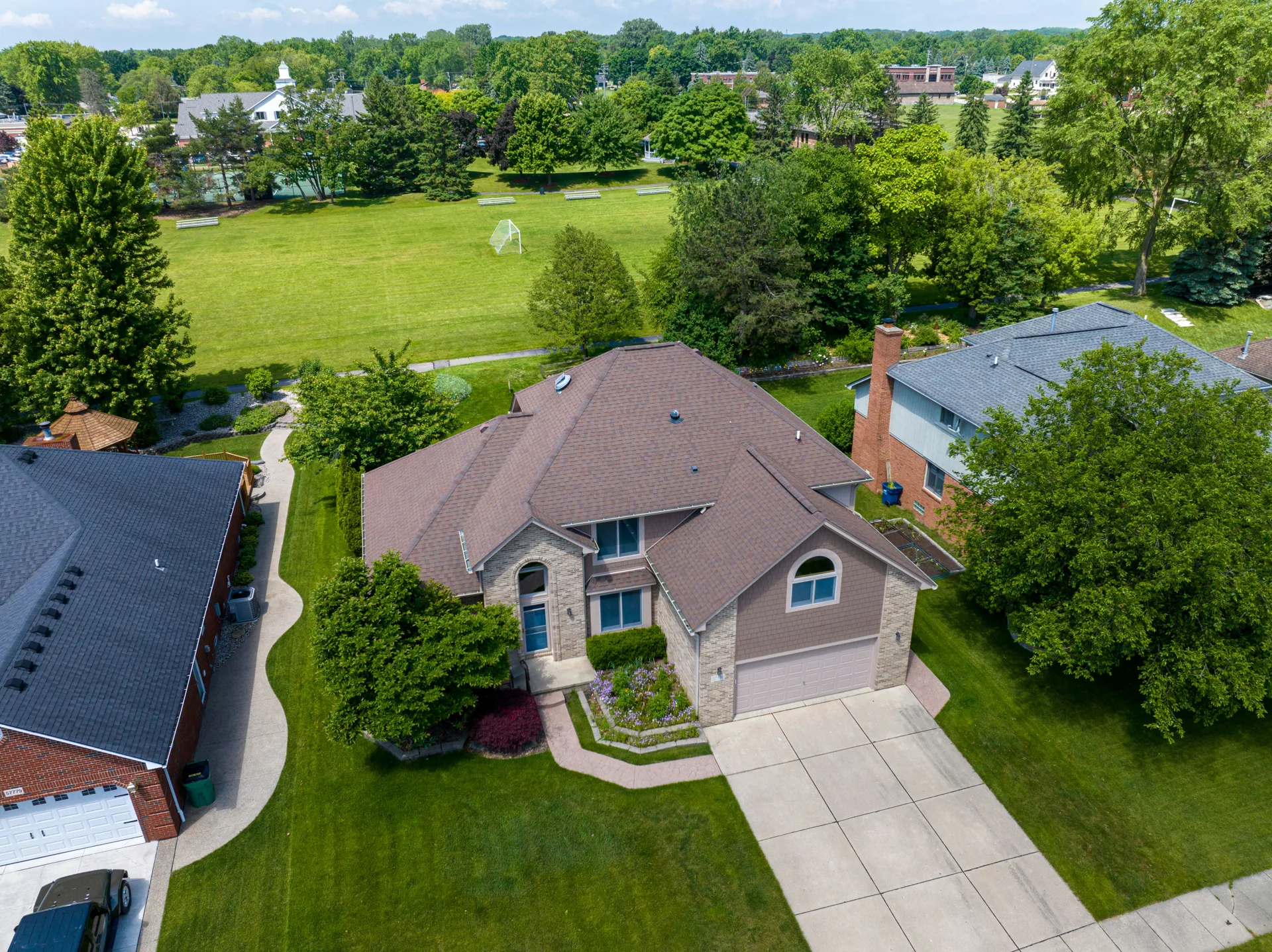 aerial view of a finished concrete driveway in Boulder City