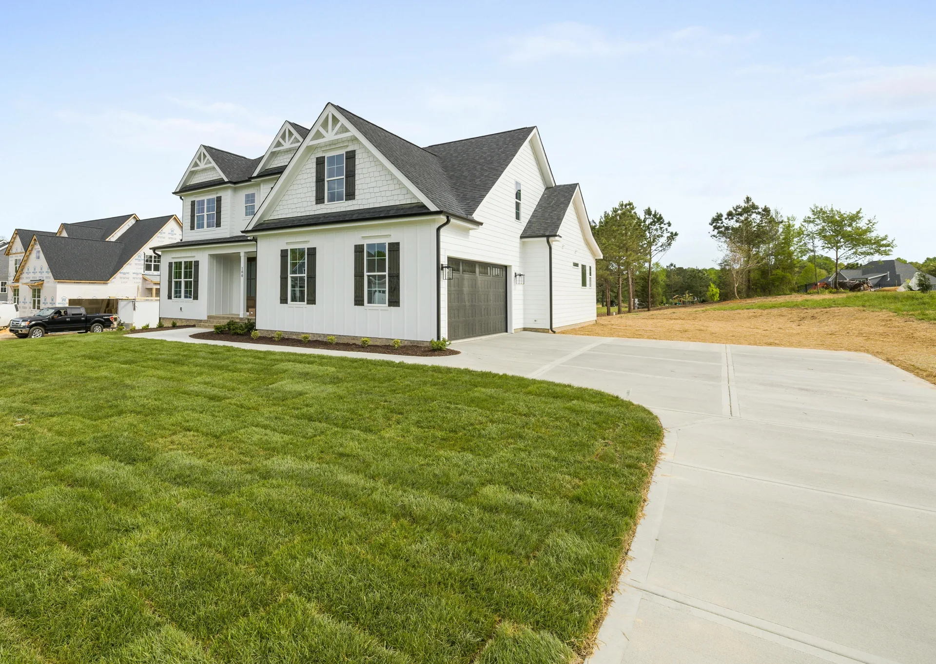 curving concrete driveway at an acreage home near Las Vegas