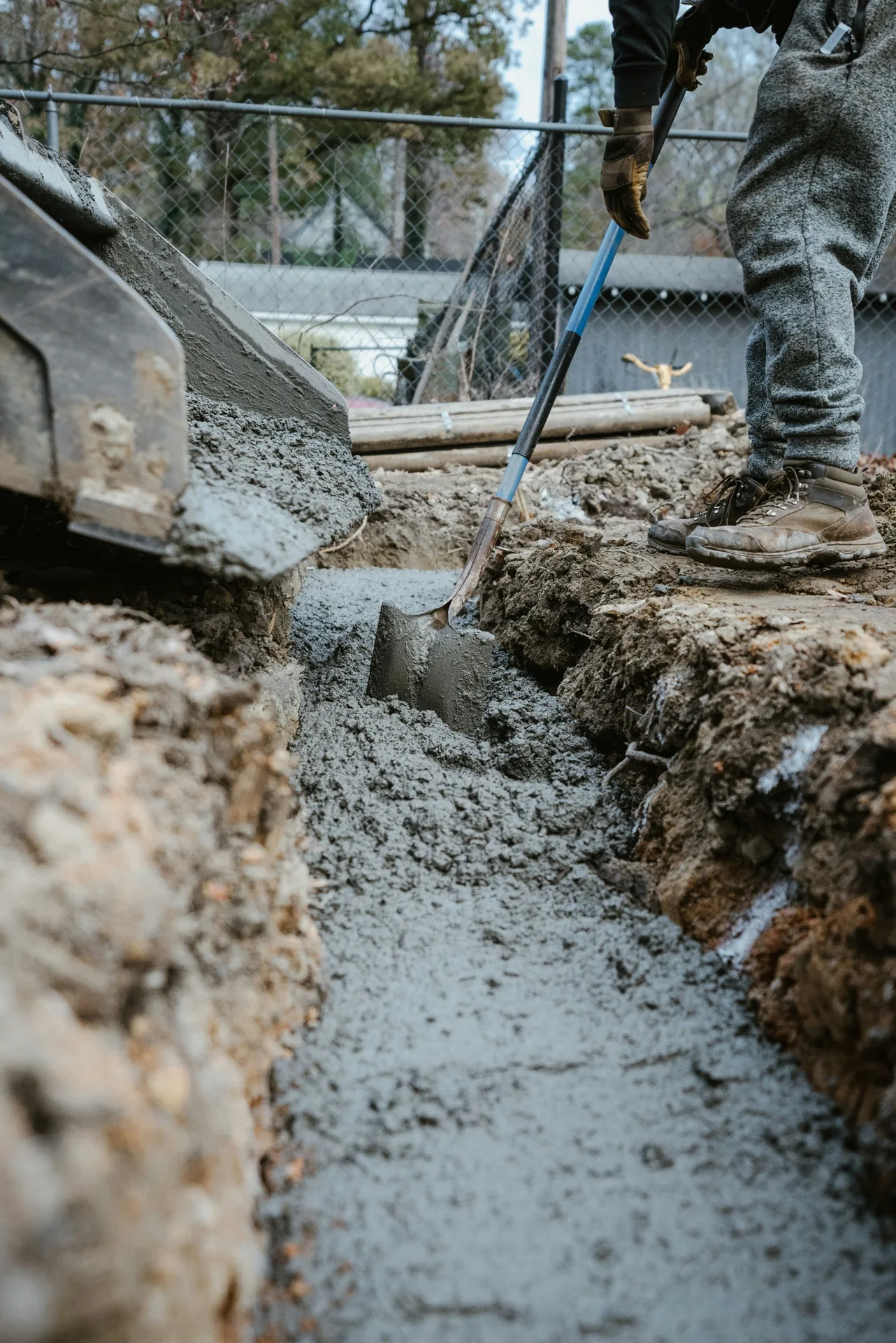 foundation repair excavation at a Las Vegas home