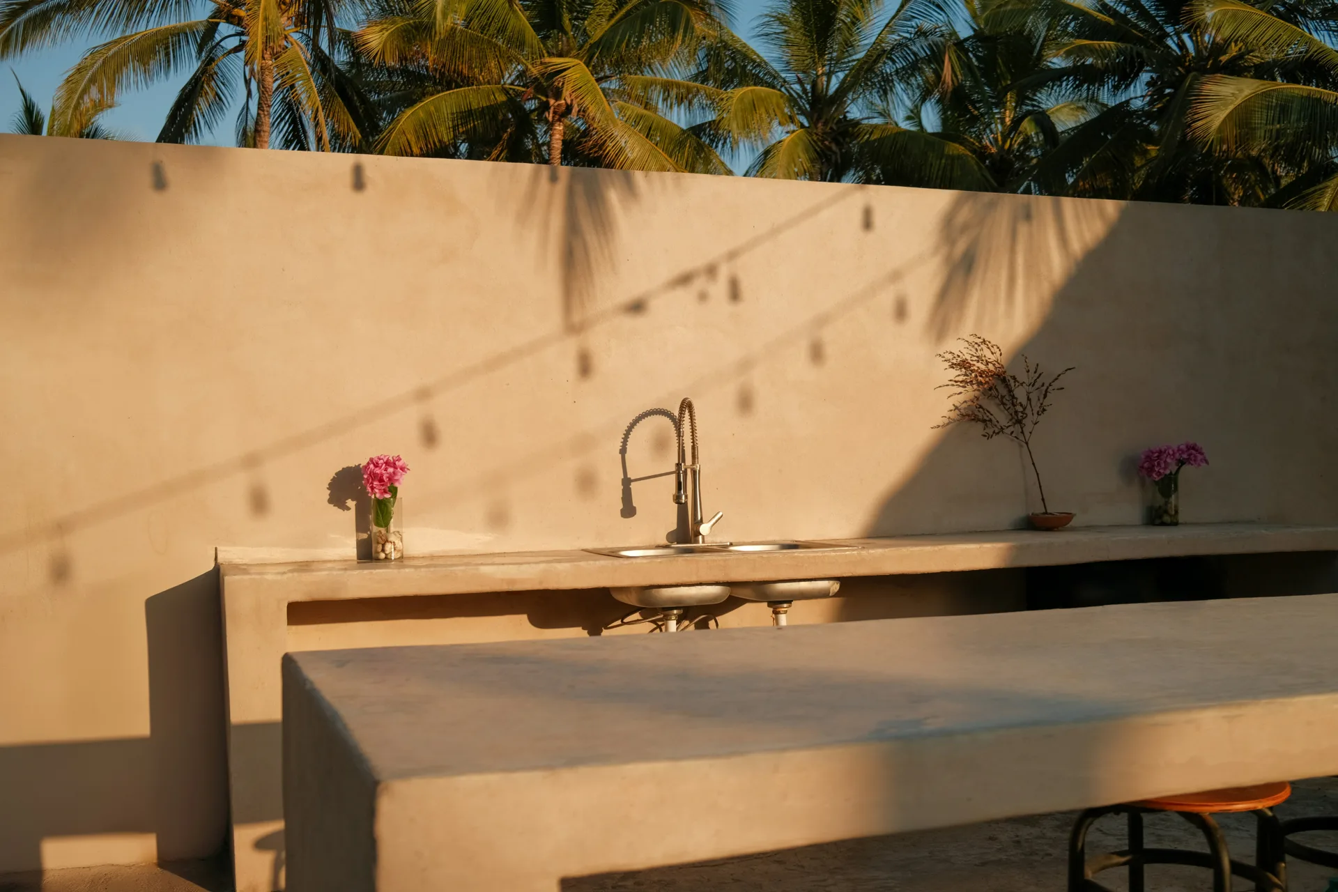 outdoor concrete countertop on a Las Vegas patio bar