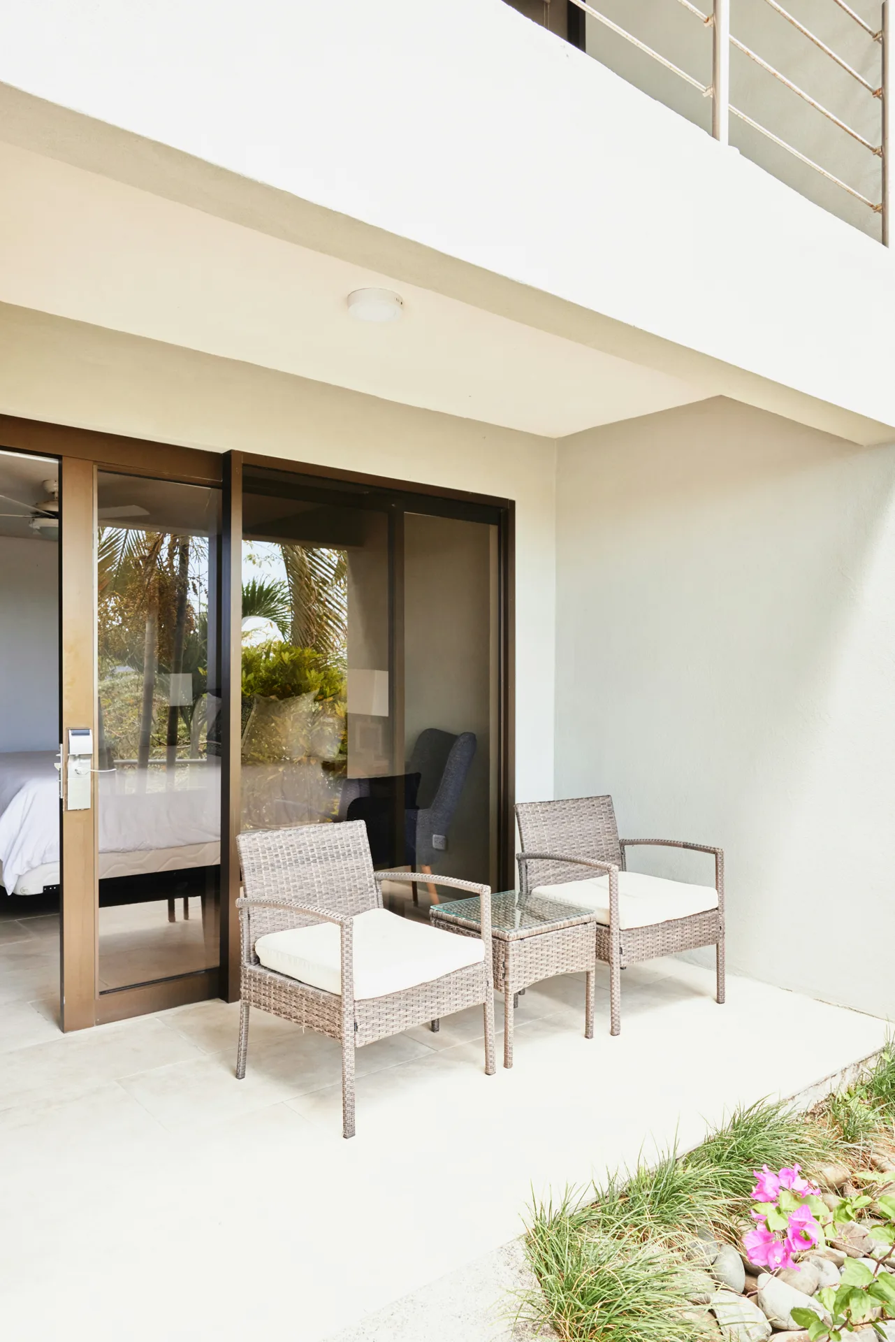 concrete patio pad off sliding doors at a Las Vegas home