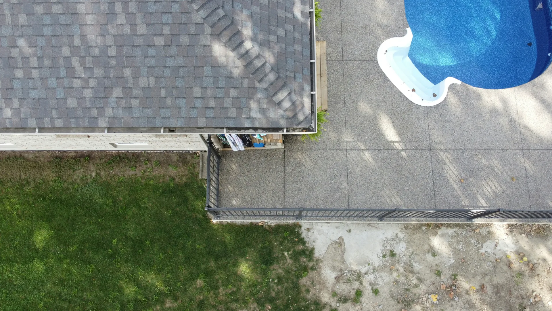 aerial view of a finished concrete pool deck in Las Vegas